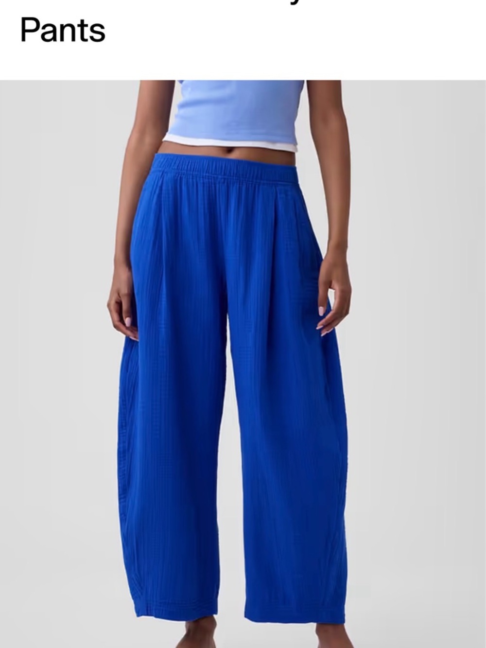 NWT GAP Cotton Gauze Easy Barrel Pant in blue - Medium